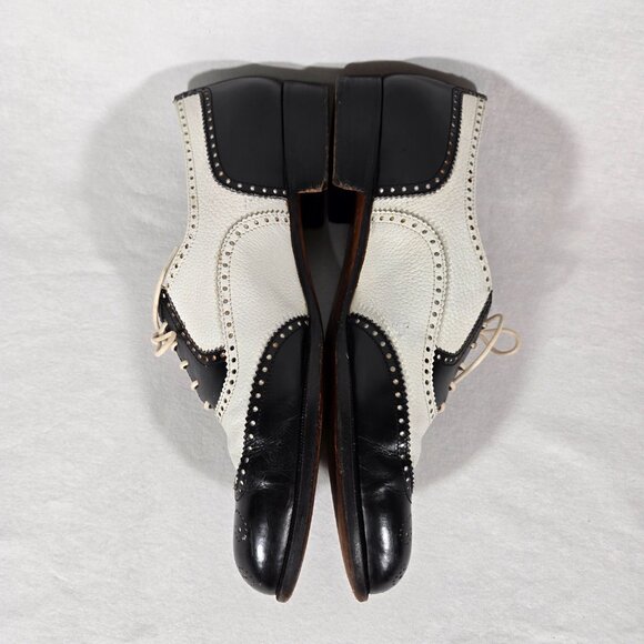 Vintage SPECTATOR COLE HAAN Black&White Wingtip Oxford Dress Shoes Size 9D ITALY - Picture 13 of 17